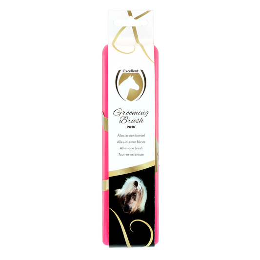 Excellent Horse Grooming Brush Medium rosa