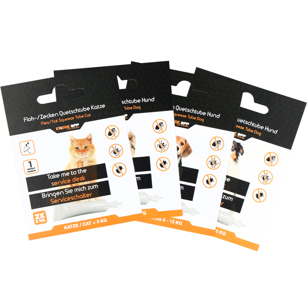 Knock Pest Anti diefstal Vlooiendruppels  DE/EN