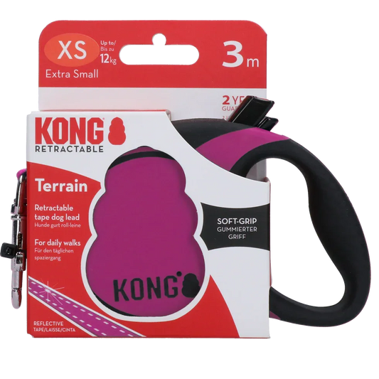 KONG Retractable Leash Terrain Roze XS (3m/12kg)