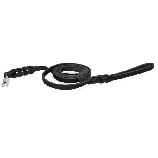 Spotted! Pro Leder Führleine Schwarz Klipphaken 1x180cm