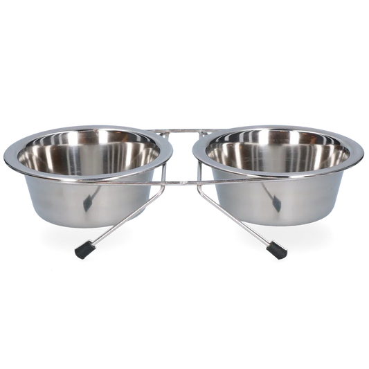 Futter- und Trinknapf aus Edelstahl mit Ständer 350ml Ø 13cm