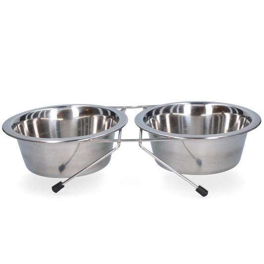 Futter- und Trinknapf aus Edelstahl mit Ständer 750ml Ø 16cm