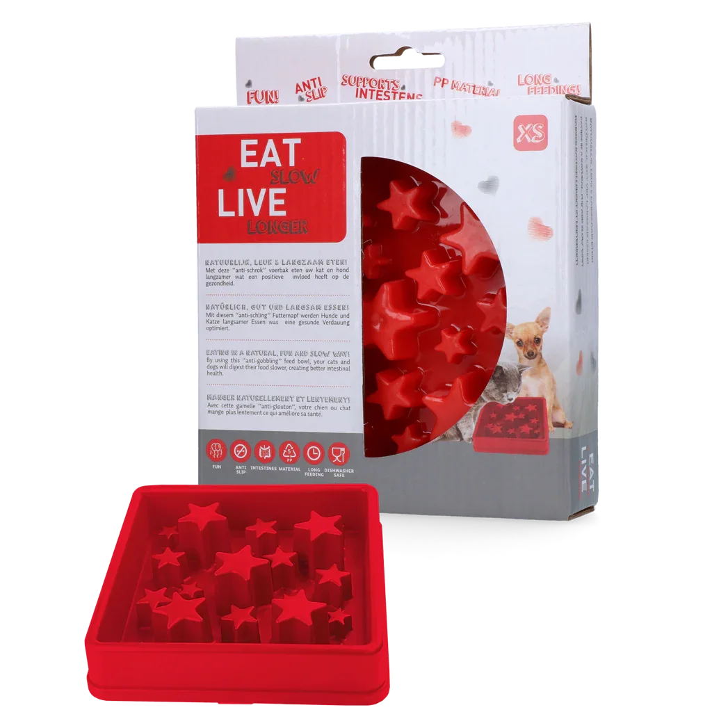 Eat Slow Live Longer Star Red XS - PremiumHobby