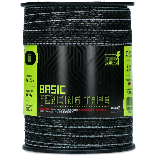 ZoneGuard 20 mm Basic Zaunband schwarz 200 m