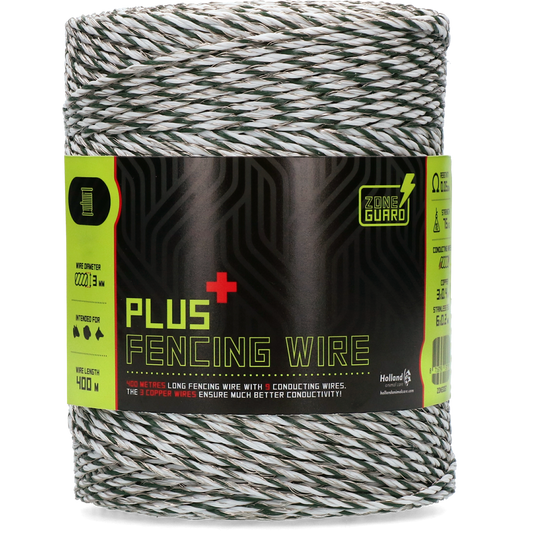 ZoneGuard 3 mm Plus Zaundraht weiß und grün 400 m