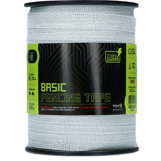 ZoneGuard 20 mm Basic Zaunband weiß 200 m (9 Drähte)