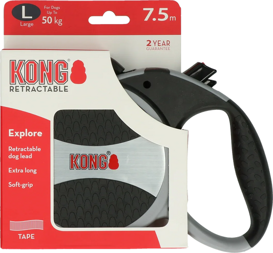 KONG Retractable Leash Explorer Grau L (7,5m/50kg)