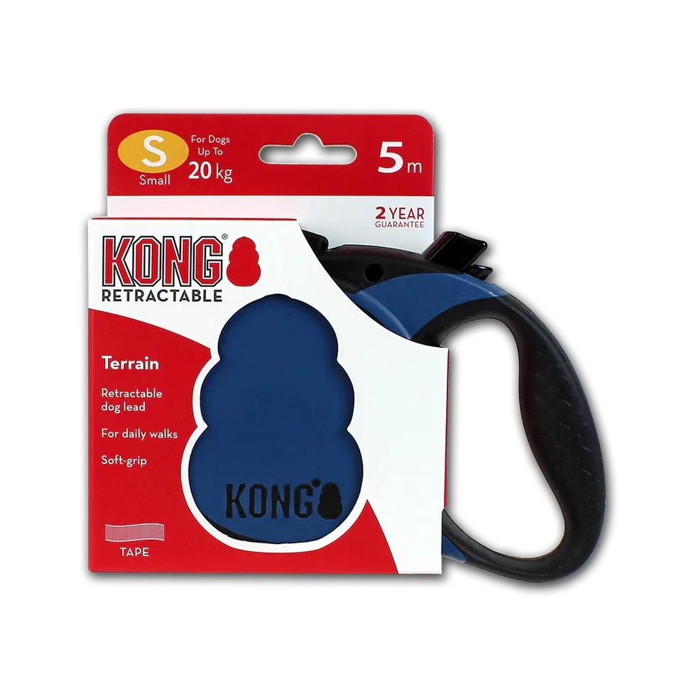 KONG Retractable Leash Terrain Blue S (5m/20kg) - PremiumHobby