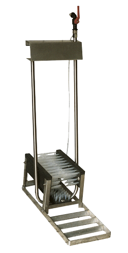 Stiefelreiniger 3 Bürsten niedrig, Edelstahl