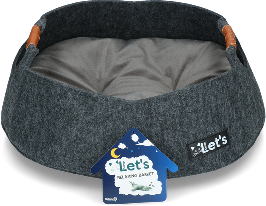 Let's Relaxing Basket Katze Anthrazit