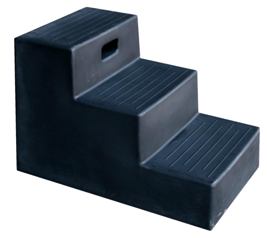 Aufsteighilfe drei Stufen schwarz