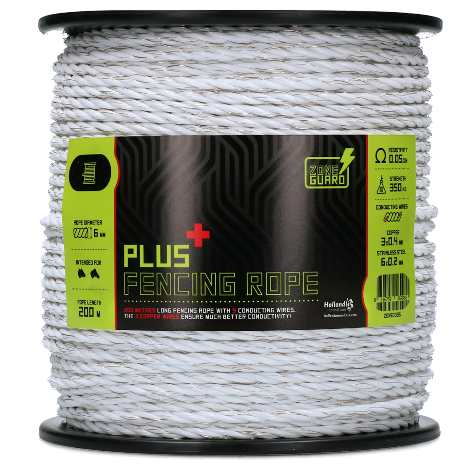 ZoneGuard 6 mm Plus Zaunseil weiß 200 m