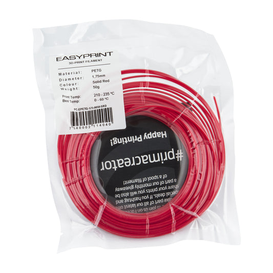 EasyPrint PETG Sample - 1.75mm - 50 g - Solid Red
