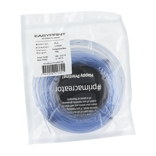 EasyPrint PLA Sample - 1.75mm - 50 g - Transparent Blue